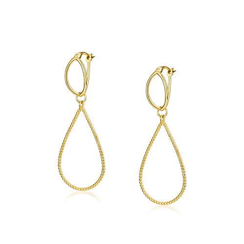 Boucles d'oreilles 925 sterling anti-allergie, lot de 3 bijoux plaqués 9K pour oreilles sensibles