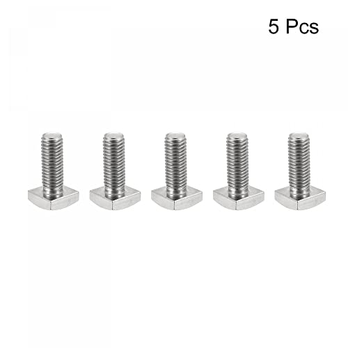 Image of uxcell Square Head Bolt, 5pcs M10x25mm Fully Thread 304 Stainless Steel Grade C Square Machine Screws