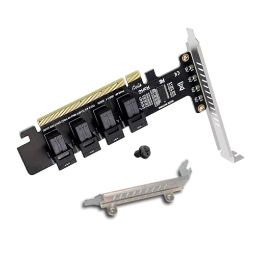 Replacement PCIE to U.2 Adapter Card, PCIE X16 to 4 Port U.2 NVME SFF-8643 SFF-8639 Expansion Card