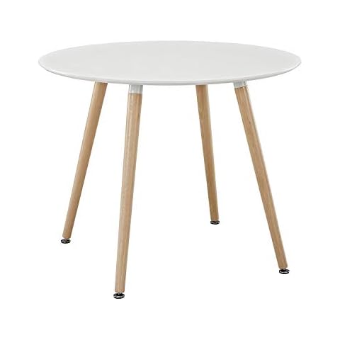 H.J WeDoo MDF Runder Esstisch Buchenholz Esszimmer Tisch Küchentisch Holztisch Cover