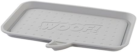 Iris Ohyama - Pet Food Mat, Dog or Cat, also for Plants or Shoes - Pet Feeding Tray - PFT-450P - Plástico, Gris - 45.8 x 32.9 x 2.7 cm