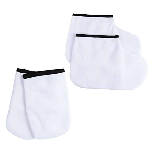 Guantes y botines para cera de parafina spa 4 pzas