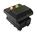 E-SWITCH - 5511MBLKREDGRN - Pushbutton Switch, Standard, 5500 Series, SPDT, Momentary, Square