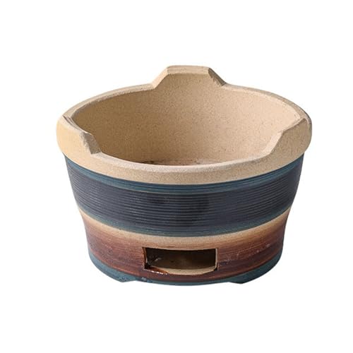 Réchaud à charbon de bois portable en argile petit barbecue camping arc-en-ciel