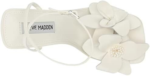 Steve Madden Women's Amani Heeled Sandal, White, 8 | Image 4