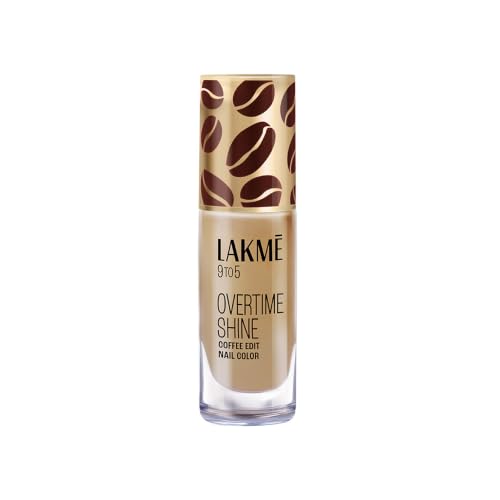 Image of Lakme 9 to 5 Overtime Shine Nail Polish - Coffee Edit- 03 Latte Love 6ml