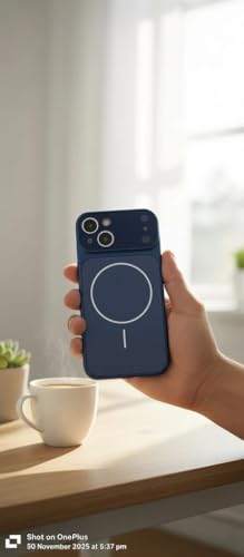 Image of for iPhone 15 Plus |Convert to 17 pro /17 Pro Max Style Premium Back Glass Magsafe Wireless Charge Converter Cover Magnetic Case for iPhone 15 Plus |Convert to 17 pro /17 Pro Max (Blue)