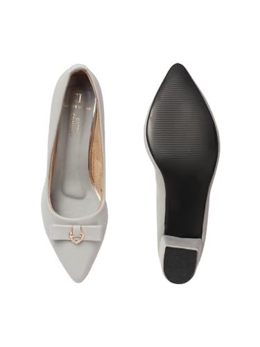 Image of Carlton London Women's Block Heel Round Toe Pumps - Elegant, Comfortable, and Stylish for Office, Casual and Semi-Formal Use