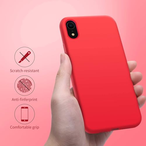 Image of mobistyle Apple iPhone XR Soft Silicone, Rubber Silicone Back Cover, Back case, Plain Cover case Red