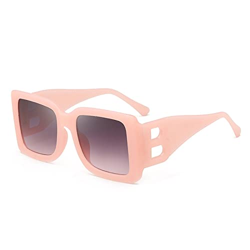 Lunettes de soleil carrées surdimensionnées femmes lunettes grand cadre hommes UV400 rétro rose