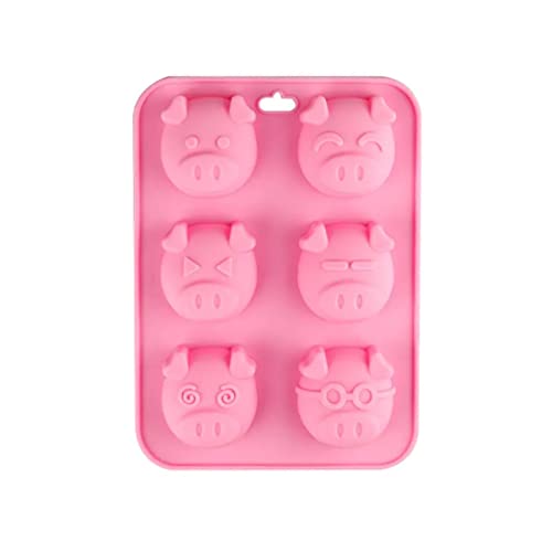 Molde para hielo con forma de cerdito, set de 6 miniatura 1