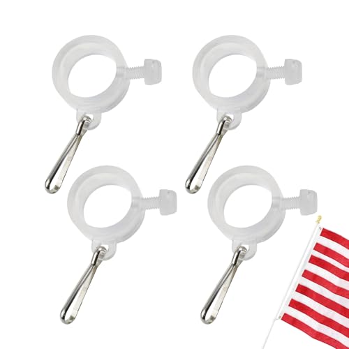 Tewzafiya Anillos de asta de bandera, múltiples soportes de bandera portátiles, soporte de asta de bandera transparente para el día conmemorativo, desfiles, patriotas, veteranos, dueños de negocios