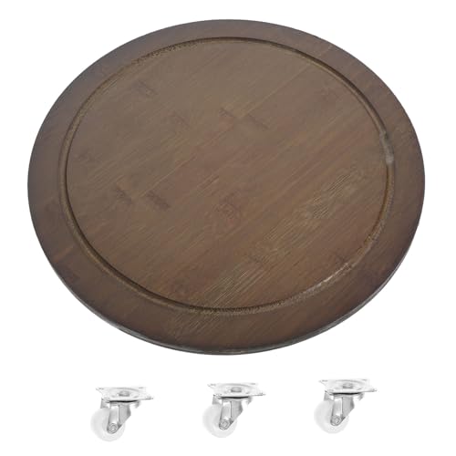 ibasenice Base De Maceta Móvil con Ruedas para Plantas De Interior y Exterior Soporte para Macetas De Bambú y Madera De Jardín para Terrazas y