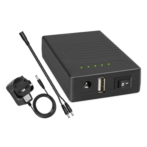 TalentCell Rechargeable 36W 12V/3000mAh Lithium Ion Battery Pack, 12V/5V Dual Output External Battery Power Bank with Charger for LED Strip, Tape Light, CCTV Camera and more, Black