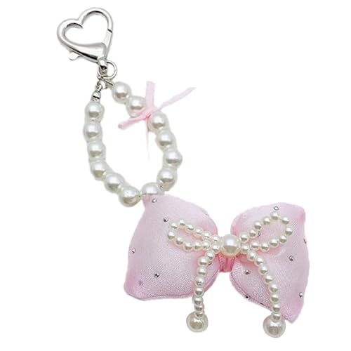 Faux Pearls Bead Bauketten Schlüsselbau Charm Stilvolle Bowknot Anhänger Keyring Coloful Bag Dekoration Für Mode Enthusiasten Schmetterling Anhänger