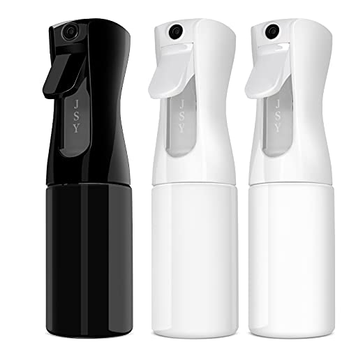 JSY Continuous Spray Bottle, Premium Hair Spray Bottlesï¼ŒUltra Fine, Aerosol, Solvent & BPA Free Plastic, With Pump, Pressurized Mist Spray Bottles, For Cleaningï¼Œ3 Pack 5.4oz/160ml(2While+1Black)