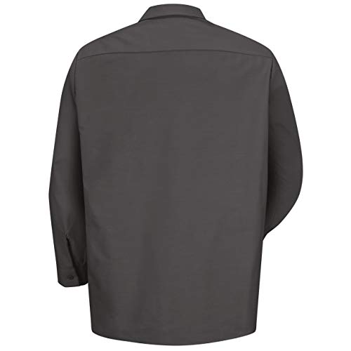 Image of Red Kap Men's Long Sleeve Industrial Work Shirt | Moisture Wicking Button Up, Wrinkle Resistance Fights Fading & Stains