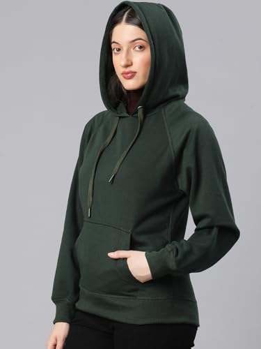 Image of ADBUCKS Women's Cotton Winter Jacket Sweatshirts Casual Drawstring Clothes Pullover Hoodie With Kangaroo Pocket Ii Womens Jacket Ii Winter Sweater Hoodie For Women & Girls