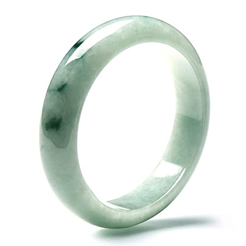 天然ハンドメイド翡翠バングル女性チャームファッションブレスレットジュエリー祖母恋人ガールフレンド(ピュア60)ファッション(ナチュラル58)