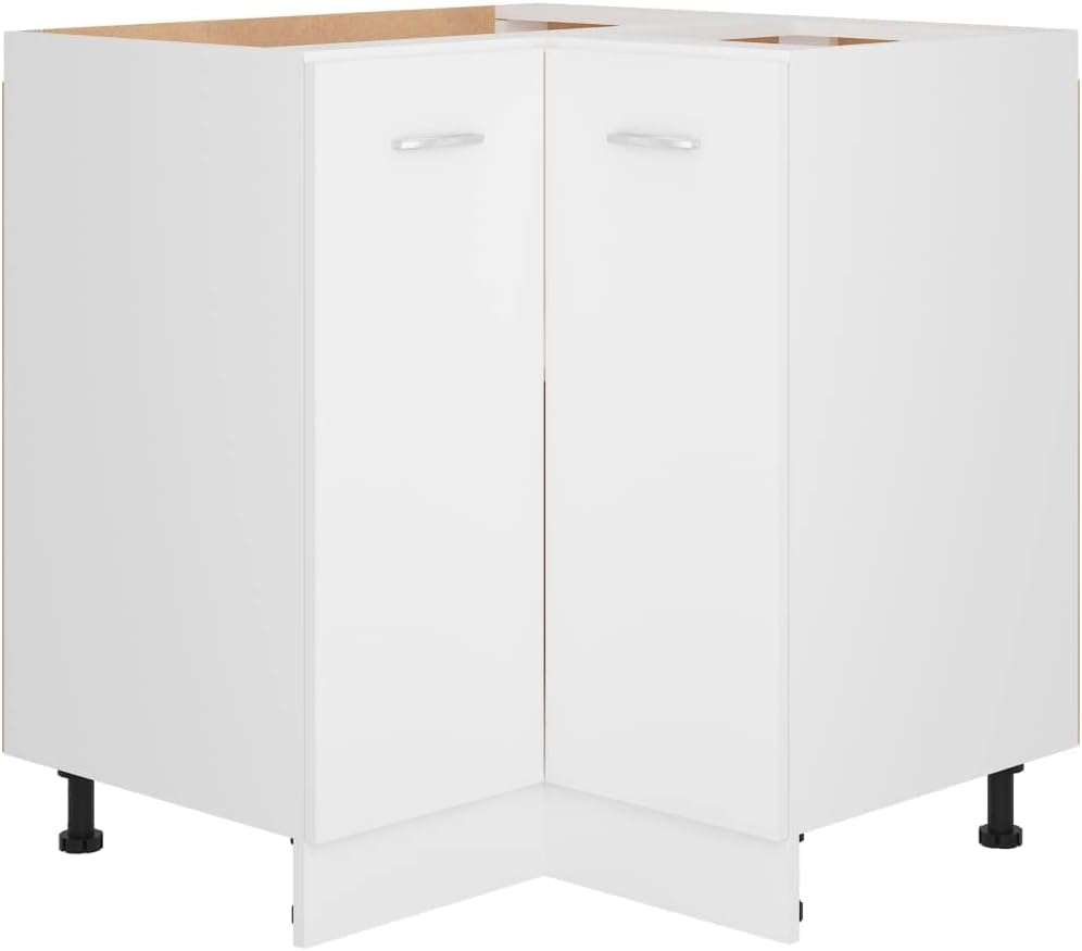 vidaXLCorner Bottom Cabinet White 75.5x75.5x80.5 cm Engineered Wood