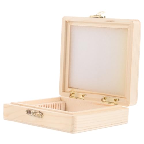 HOUDERCO 木製顕微鏡スライド収納ボックス 対応 精密設計でスライド保護 生物学研究用標ケース 実験室用オーガナイザー