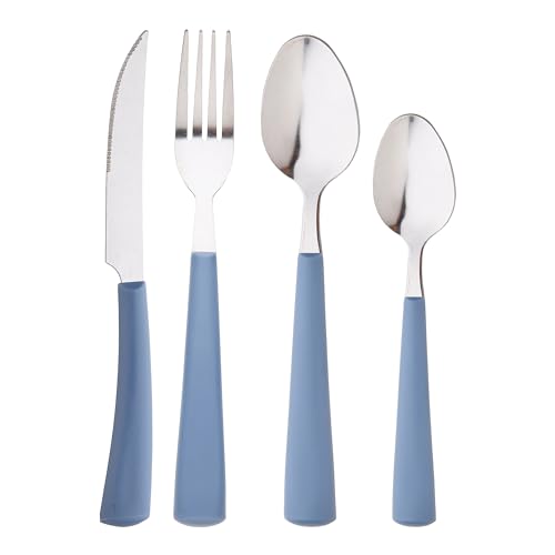 RB RENBERG Set 24pcs cuberteria, Acero Inoxidable, Tebas, Azul