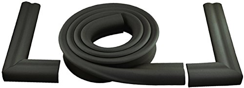 Image of KidKusion Hearth Cushion | Made in USA | Black | 8.33 Ft of Padding | Child Safety, Edge and Corner Guard, Babyproof Fireplace Bumper