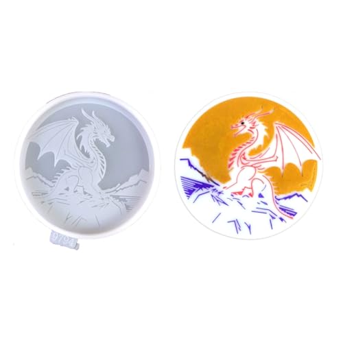 Silicone Mold for Crafting Dragon Coasters Durable Cup Mat Epoxy Resin Moulds