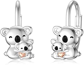 Elephant/koala/Fox Leverback Earrings for Women Girls Sterling Silver Cute Animals Earrings Mother Daughter Jewellery Gift