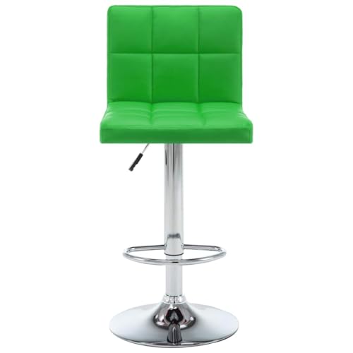 Tabouret de bar chic en similicuir vert et acier chromé de qualité