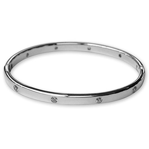 Bracelet ovale en argent et zircone cubique à l'éclat diamant impérissable