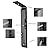 BATHLAVISH Black Shower Panels System, Shower Tower 304 Stainless Steel with Rainfall Shower Head with Handheld Massage Body Jets Bathroom Matte Black Waterfall Bathtub