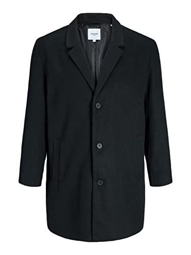 JACK&JONES PLUS Men's JJTOBY Coat PS Mantel, Black, 3XL