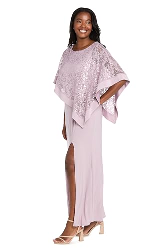 Image of R&M Richards Women's Sequin Lace Poncho Overlay Sheath Dress for Wedding Guest, Cocktail Attire & Evening Occasions