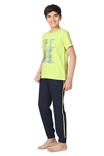 Image of Kids Night Suit for Boys - Cotton Set of Pyjama & T-Shirt Sleepwear - Lightweight & Comfortable Night Wear for Kids