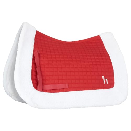 HORZE Christmas All Purpose Quick Dry Santa Saddle Pad with Faux Fur Trim - Red - Horse by HORZE - Image 3