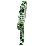 qiipii 3 Yards Emerald Green Self Adhesive Rhinestone Strips K9 Glass Crytal Diamond Dark Green Bling Glitter Rhinestones Ribbon Sticker Bling Wrap Roll for Crafts DIY Arts Crafting Car Phone Decor