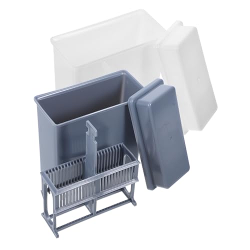 Alipis 2pcs Slide Staining Rack Lab Storage Container Microscope Slide Holder Microscope Slide Staining Shelf Microscope Slide Storage Shelf Lab Experiments Research Lab Equipment Plastic