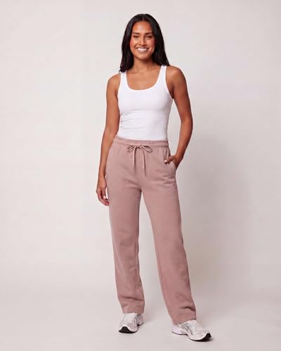 Image of Real Essentials 3 Pack: Women's Relaxed Fit Fleece Open Bottom Sweatpants - Casual Athleisure (Available in Plus)
