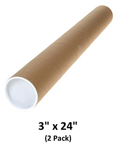 Mailing Tubes with Caps, 3 inch x 24 inch (2 Pack) | MagicWater