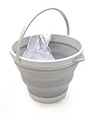 bucket Platz sparen mit erweiterter Größe: 28 (Durchmesser) x 21,9 (h) cm und seiner Höhe nur 4,8 cm nach dem Falten, sparen Sie über 70% Platz bei der Lagerung. Kapazität: 7L