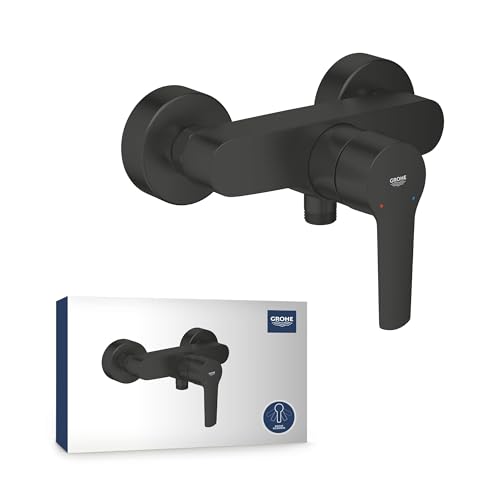 GROHE Start Duscharmatur Aufputz (Mischbatterie für die Dusche eigensicher gegen Rückfließen Brausearmatur mit Metallhebel langlebige Oberfläche) schwarz 322792432