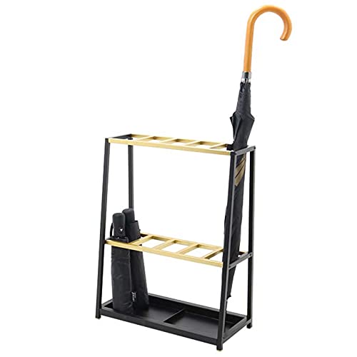 SDFVSDF Paraguero Porta Paraguas de Metal Moderno, Paragüero de Suelo con Bandeja de Goteo Extraíble, para Cenar/Café/Hotel/Floristería, Fácil de Montar Cover