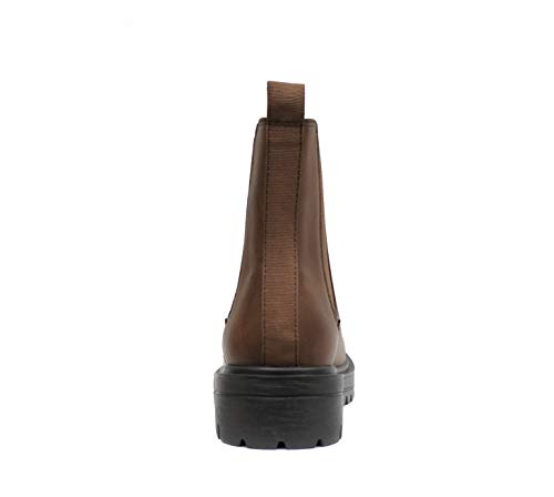 Image of Soda Pilot ~ Women Lug Sole Low Heel Chelsea Fashion Ankle Bootie w /Double Elastic Gore