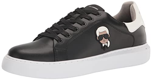KARL LAGERFELD Men's Lightweight Phylon Sole Leather Sneaker
