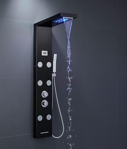 OUGOO Duschpaneel mit Armatur 5 in 1, Edelstahl Duschsäule mit...