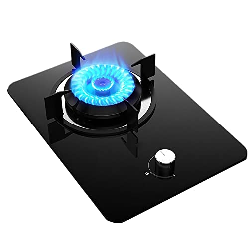 Burner Gas Cooker gas hob Built-in 4.5KW Cooker Hob Burner Gas Stove Black Glass Cooktop For LPG/NG [Energy Class A]