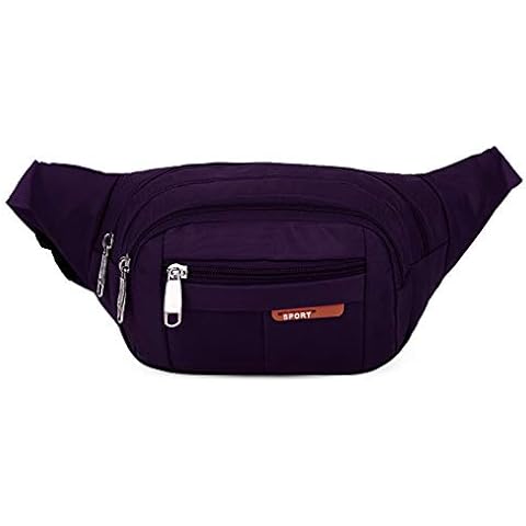 ZARSIO Unisex Sport Fanny Pack Running Waist Pack with Adjustable Buckles for Jogging, Hiking, Cycling, Dog Walking (Pupple) Cover