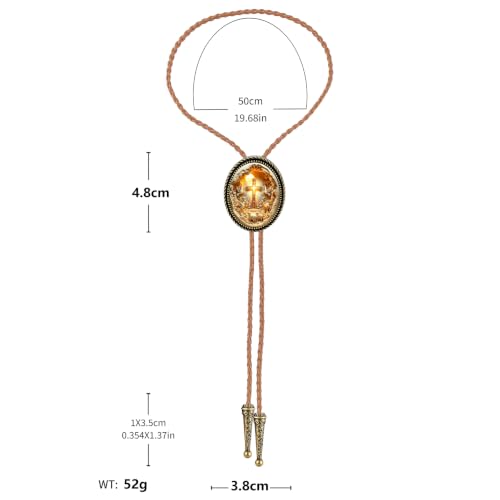 Image of Jeilwiy Bolo Tie for Men Western Cowboy Gothic Bolo Tie Necklace Halloween