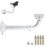 ZT-NET Extendable J-Pole Camera Mount Bracket, Telescopic Arm 30-60cm Adjustable for Security CCTV IP Cameras, Heavy Duty Metal Wall and Ceiling Mount Holder for Surveillance Systems, White